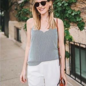 J. CREW Striped Scallop NWT Racerback Top women’s adult size 24